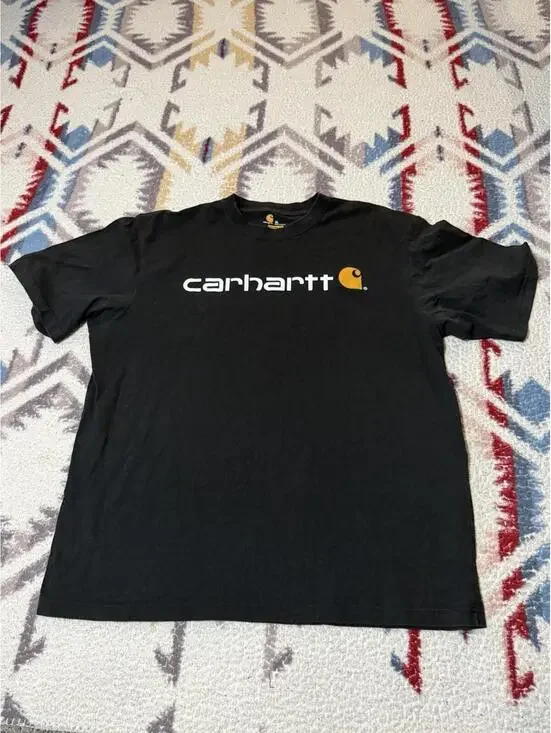 Carhartt Logo Graphic Black Tee Mens XL Original Fit Cotton Casual Workwear - Picture 2 of 6